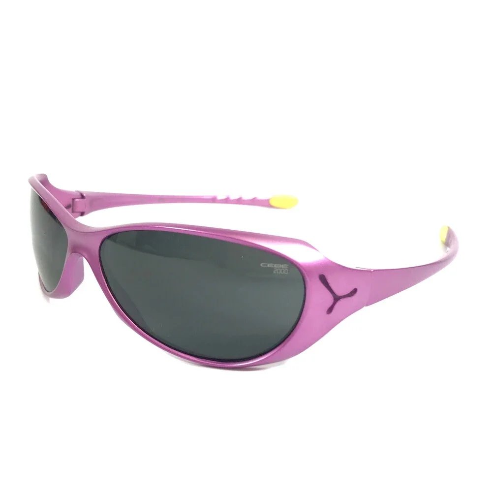 Cebe Kids Sunglasses Gecko 1981 00/6 A6 Matte Purple Wrap Frames w/ Gray Lenses